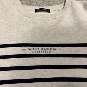 Scotch & Soda Men's Beige & Navy Striped Sweater